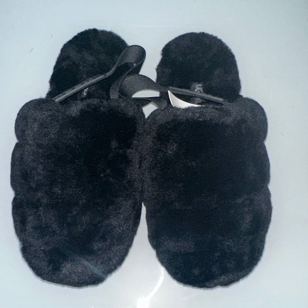 UGG Women's Black Shearling Slide Sandals - Picture 4 of 5